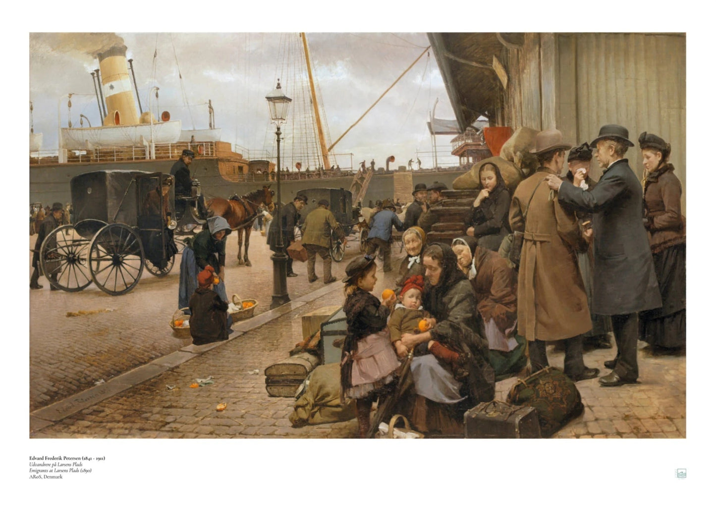 Edvard Petersen - Emigrants at Larsens Plads, Danish art print