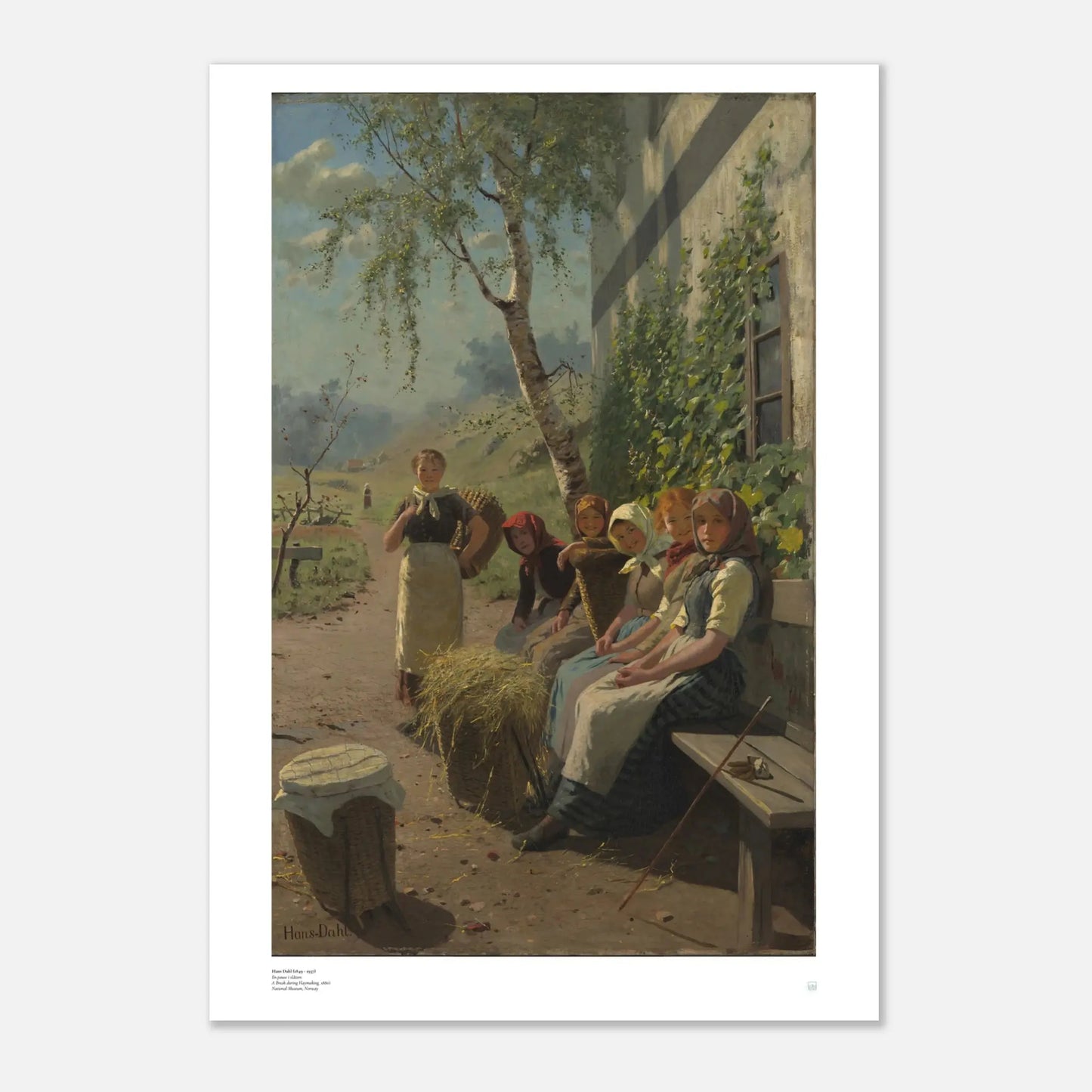 Hans Dahl: A Break in the Haymaking - En Pause i Slåtten norwegian scandinavian art print