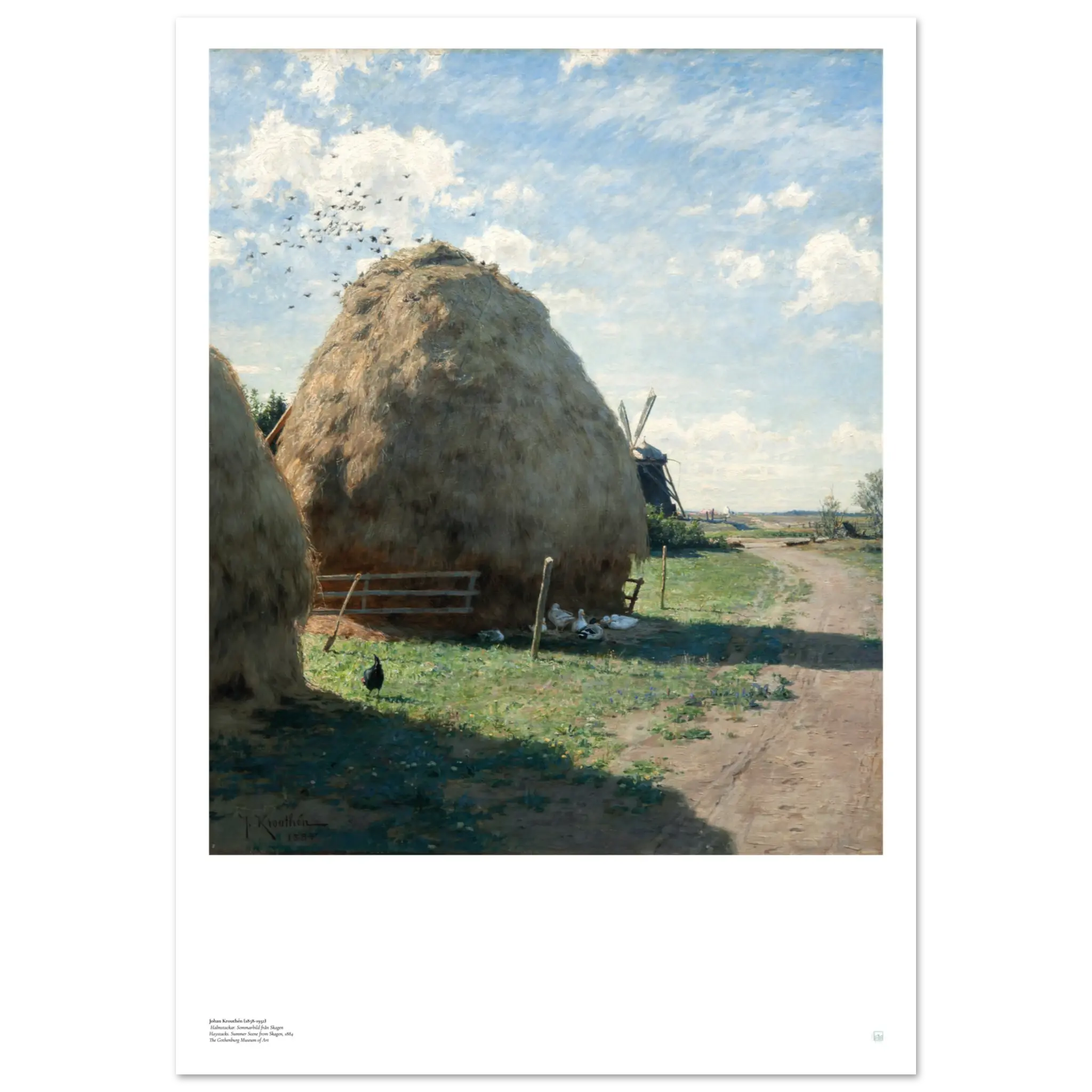 Johan Krouthén Poster – Halmstackar: Summer Scene from Skagen