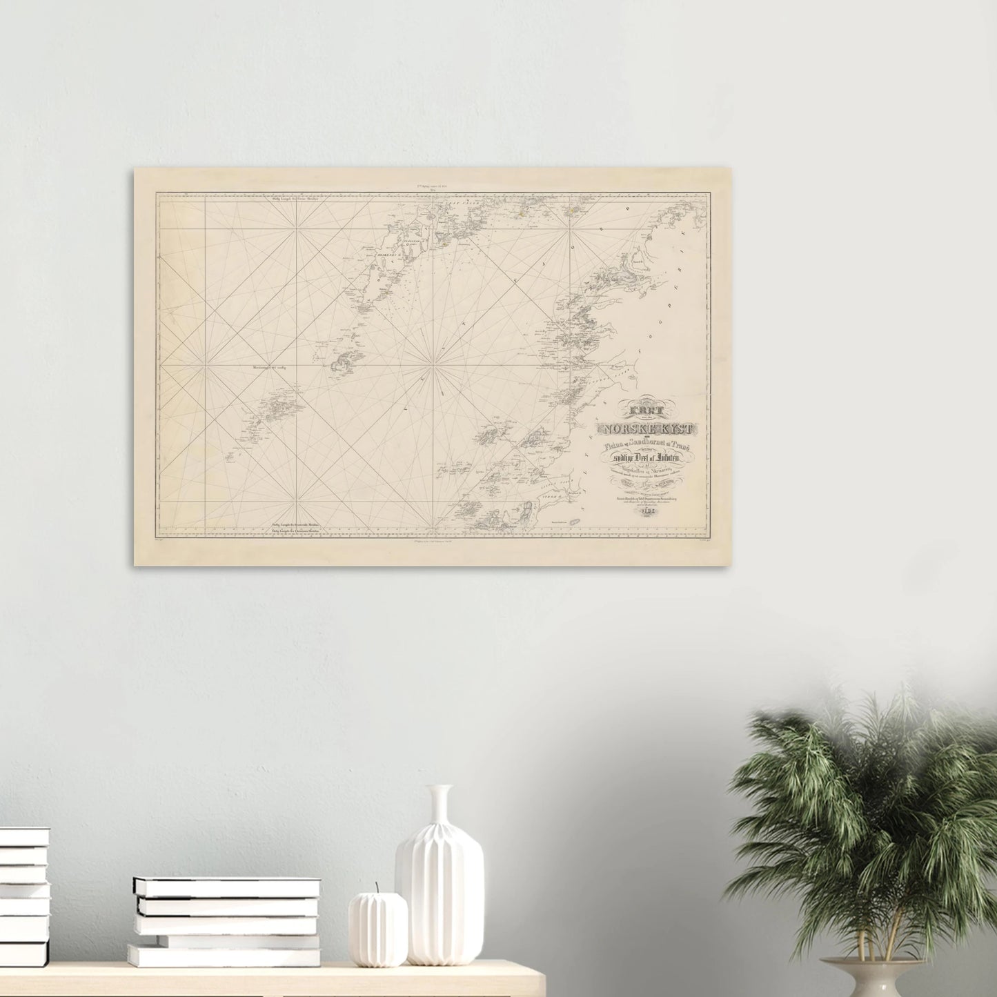 Lofoten and Bodø map print on wall