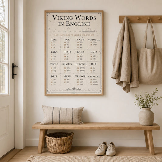 Viking Words in English Poster | Old Norse Roots Infographic