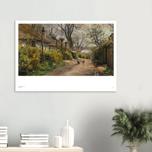 Peder Mørk Mønsted, ‘A Summer Day’ (1914) — Danish landscape poster with sunlit summer foliage, lifelike detail, and calm atmosphere on wall.