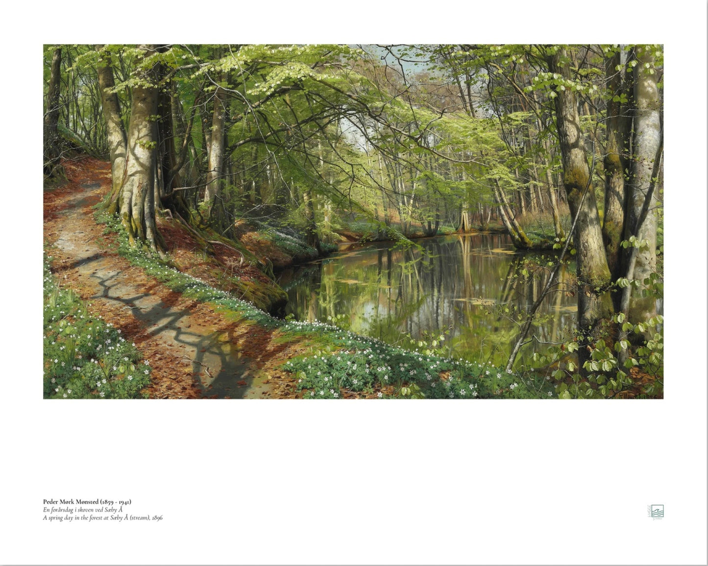 Peder Mørk Mønsted Parti fra Sæby Å Nordic nature art print in 50 x 40 cm