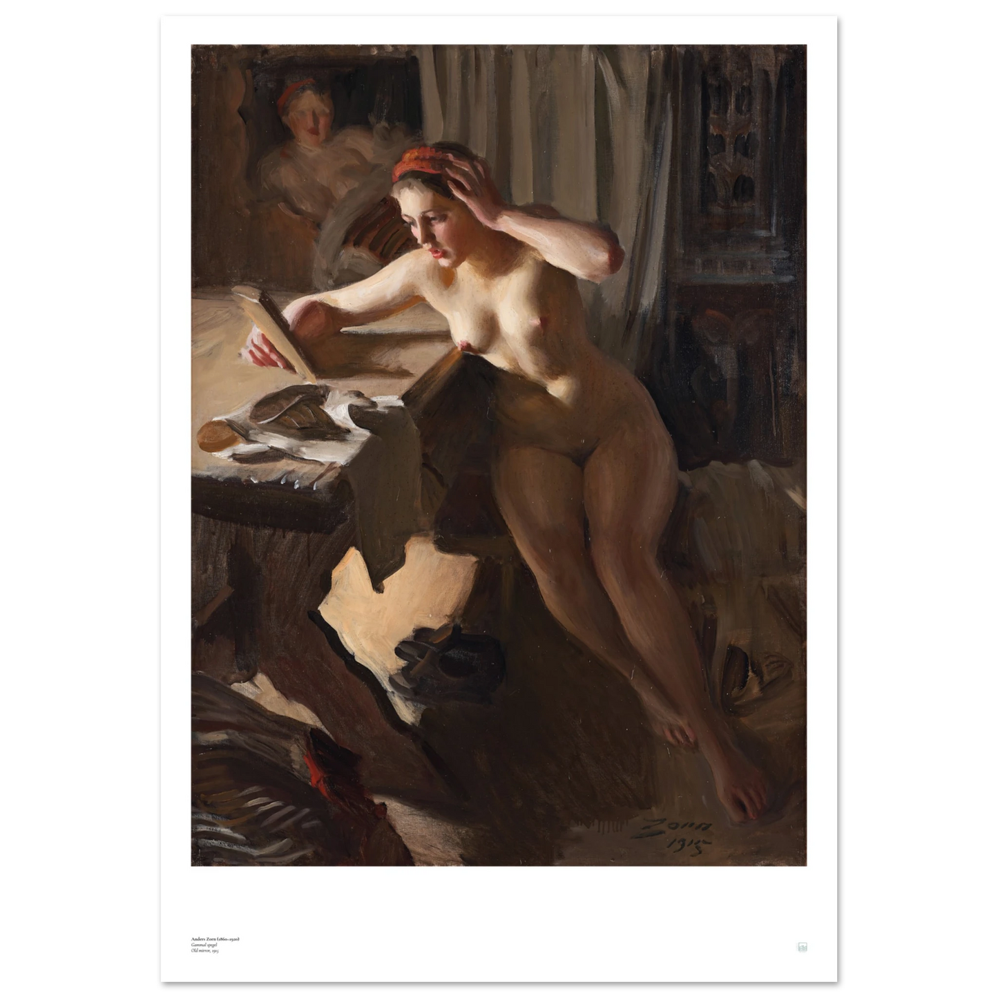 Anders Zorn: Gammal Spegel Swedish Art Print