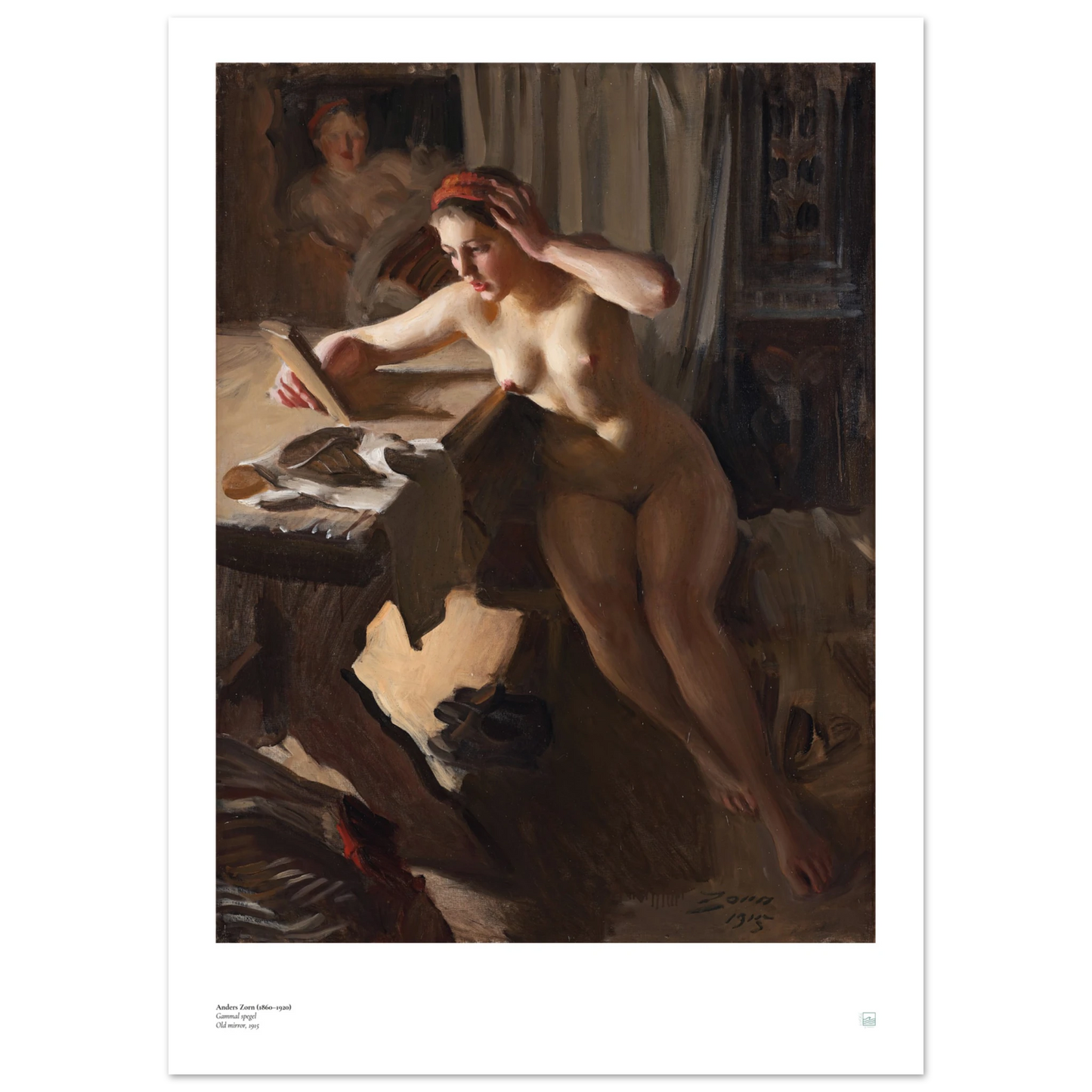 Anders Zorn: Gammal Spegel Swedish Art Print