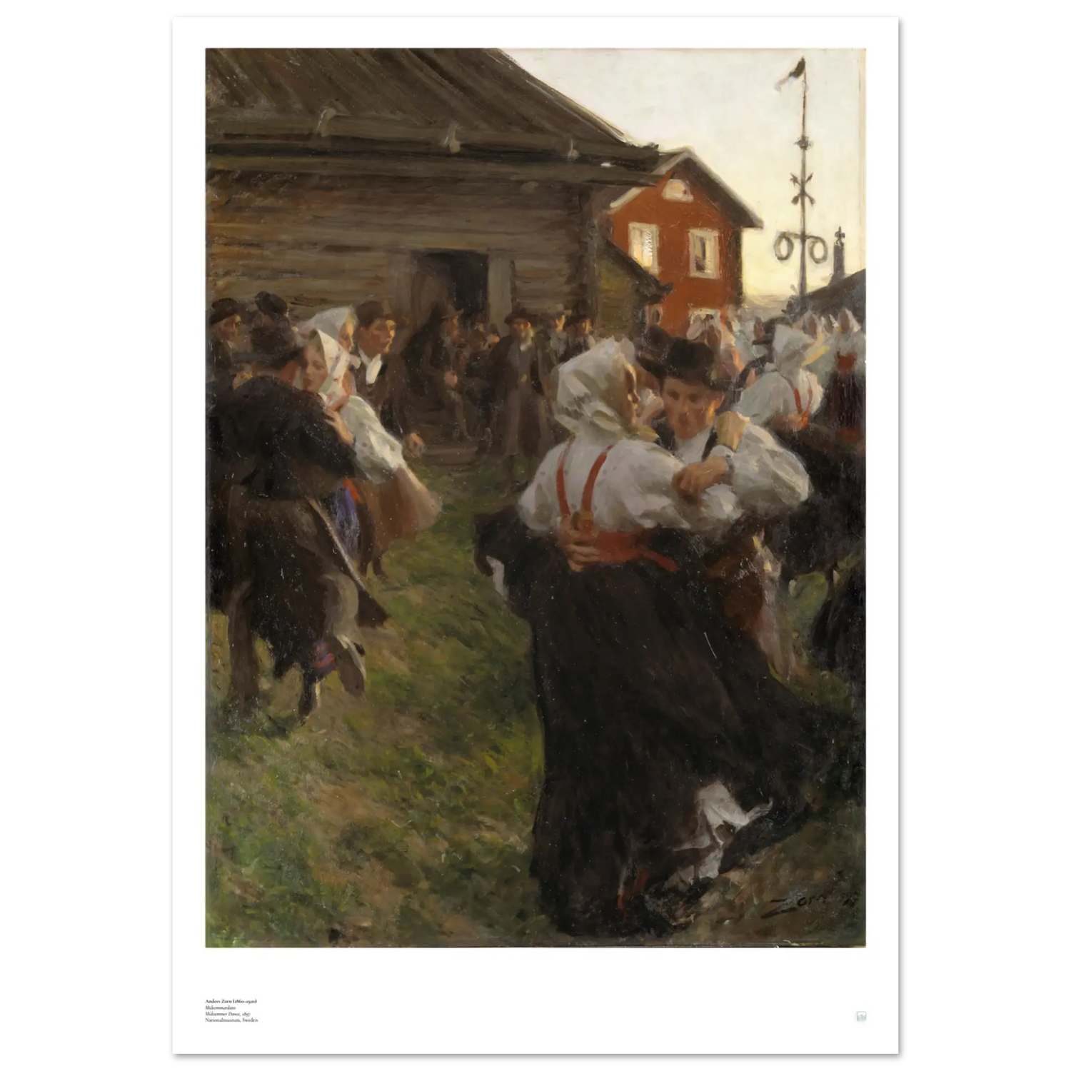 Anders Zorn's iconic Midsommardans (Midsummer Dance, 1897) Swedish Art Print 