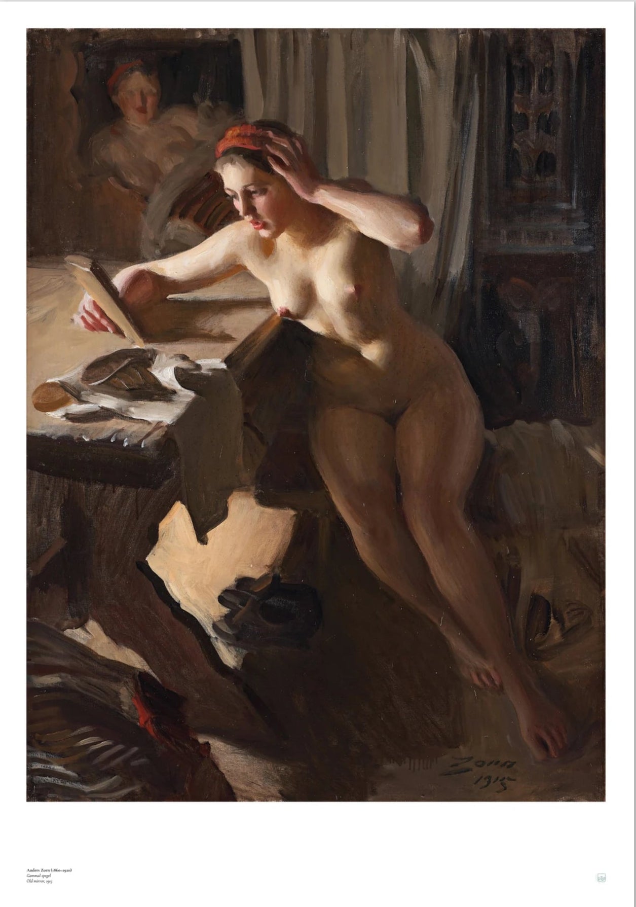 Anders Zorn: Gammal Spegel Swedish Art Print