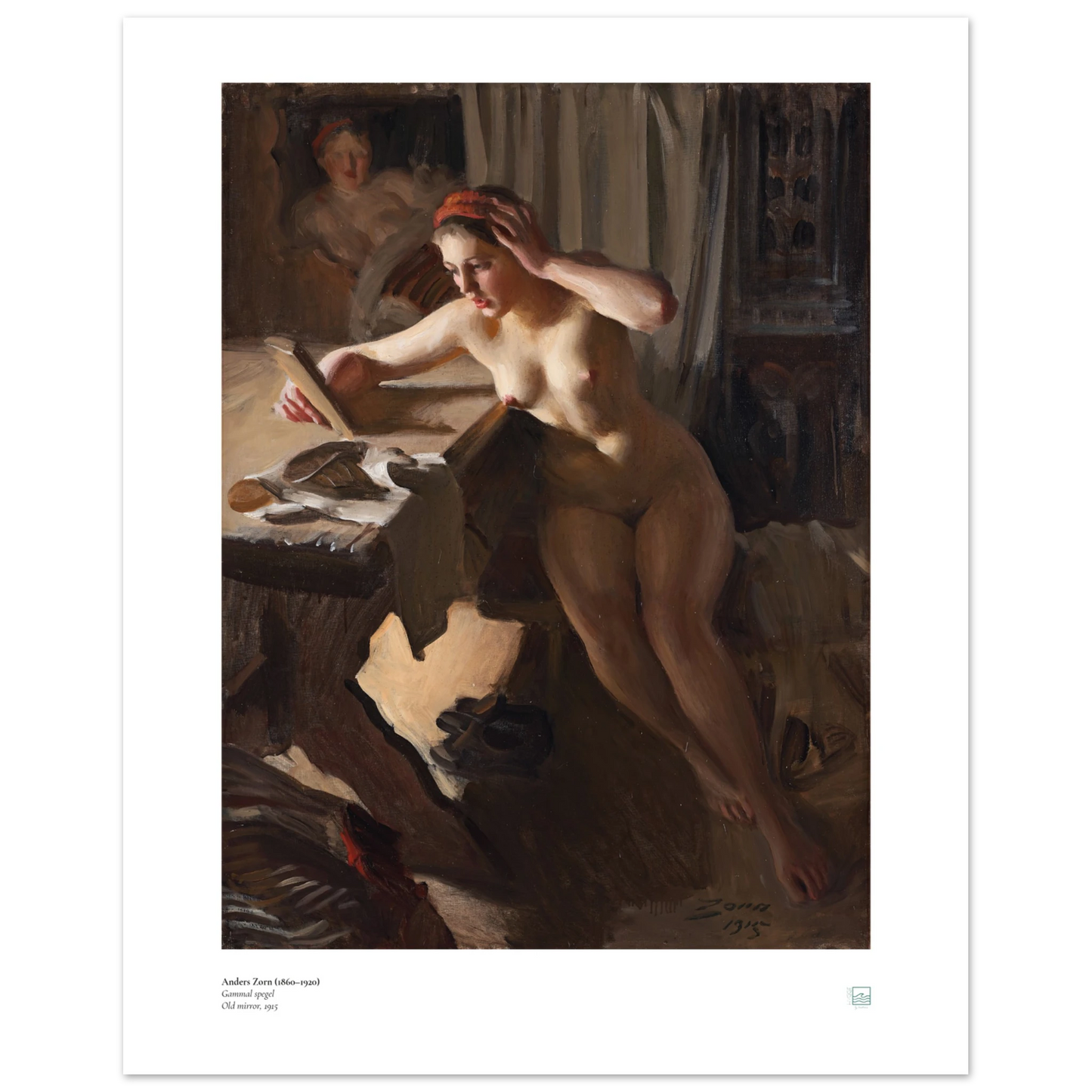 Anders Zorn: Gammal Spegel Swedish Art Print