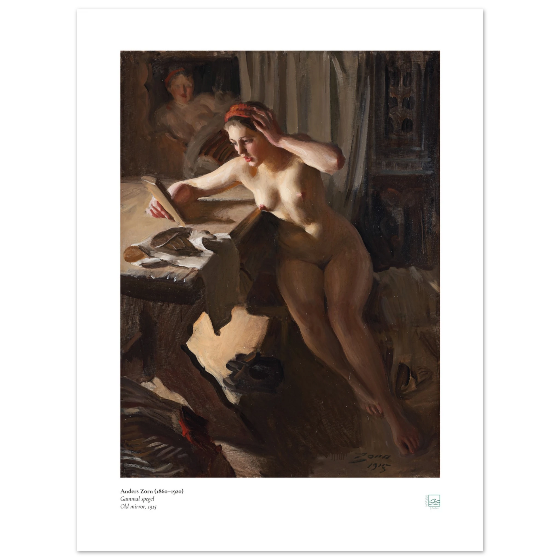 Anders Zorn: Gammal Spegel Swedish Art Print