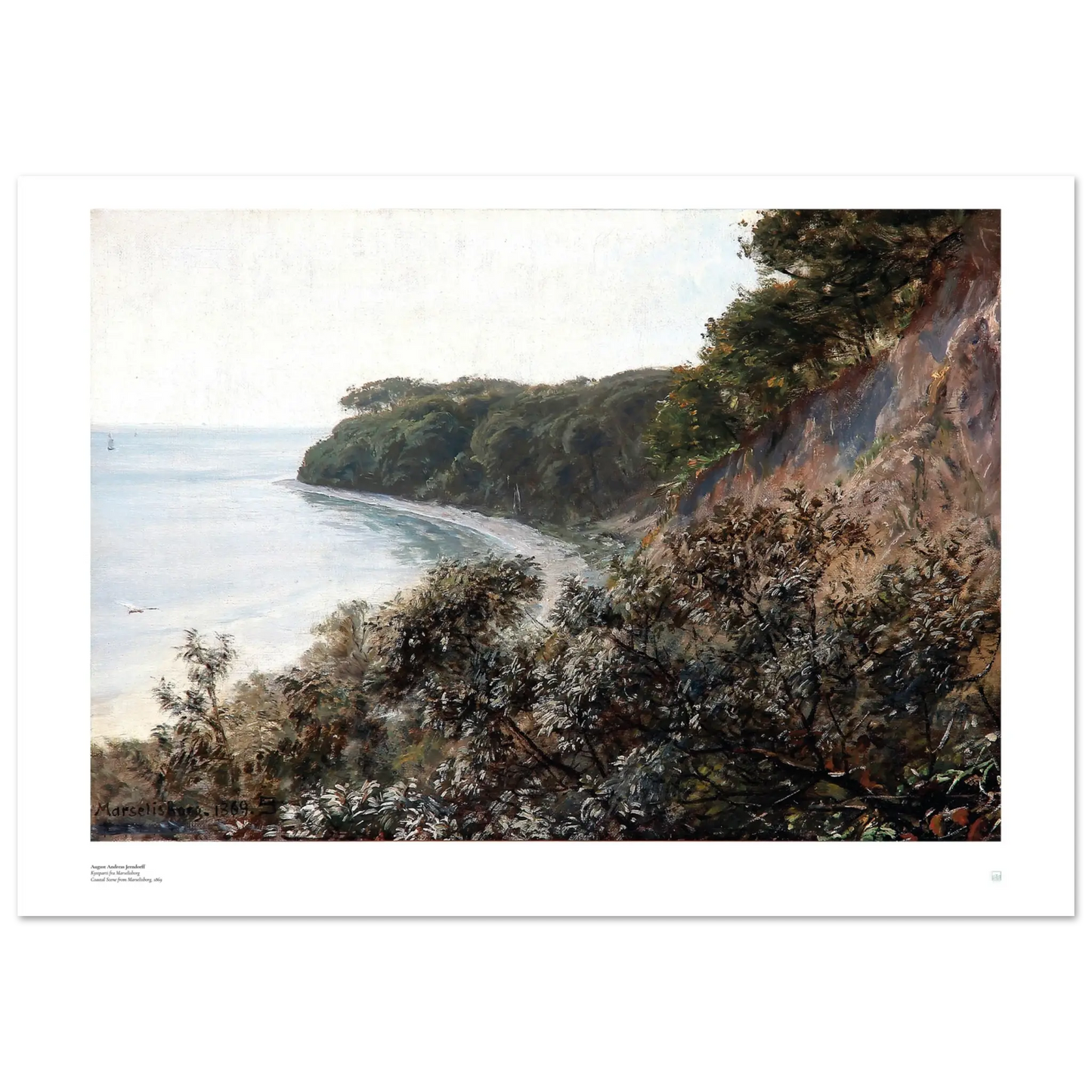 August Andreas Jerndorff Coastal Scene from Marselisborg Danish art print
