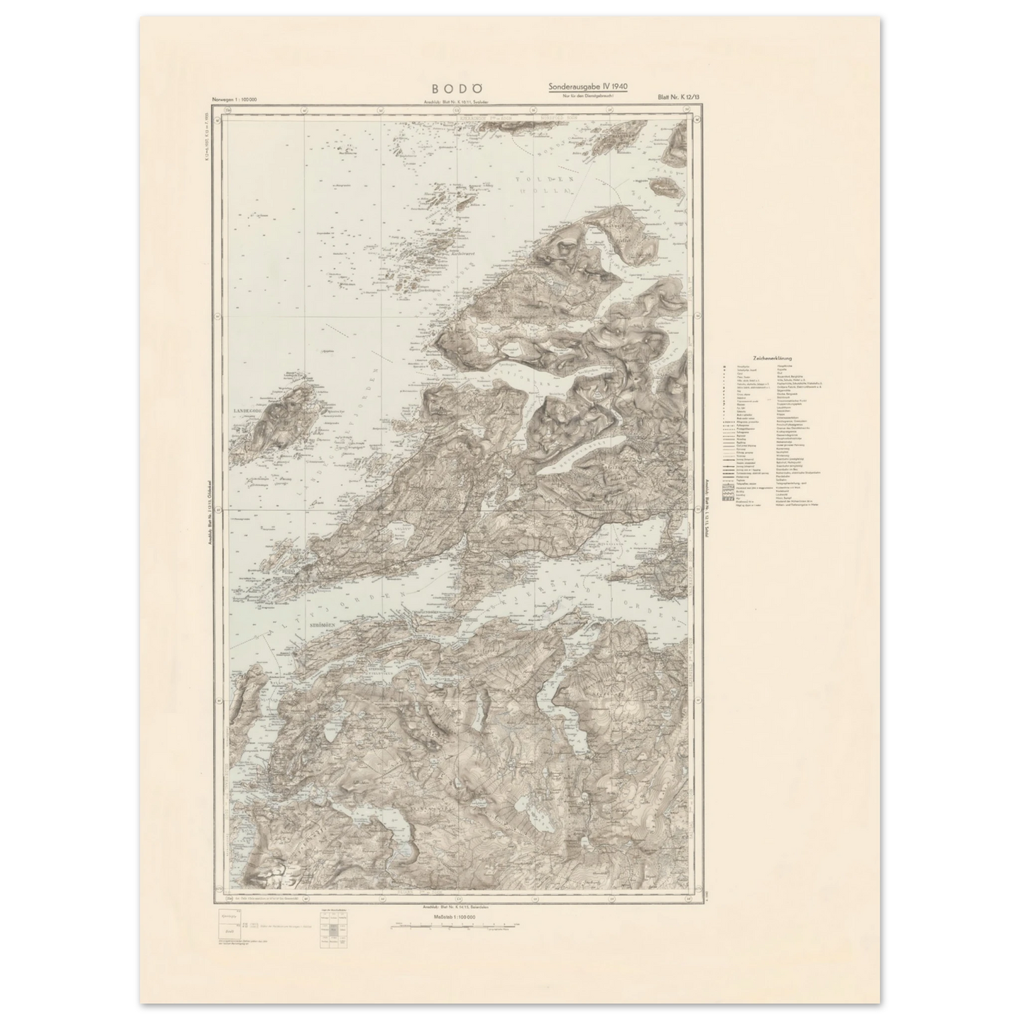 Bodø Norway topographic map poster