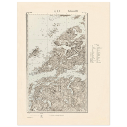 Bodø Norway topographic map poster