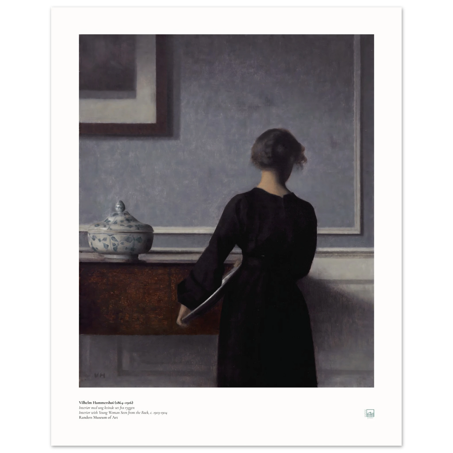 Danish art print of woman seen from behind