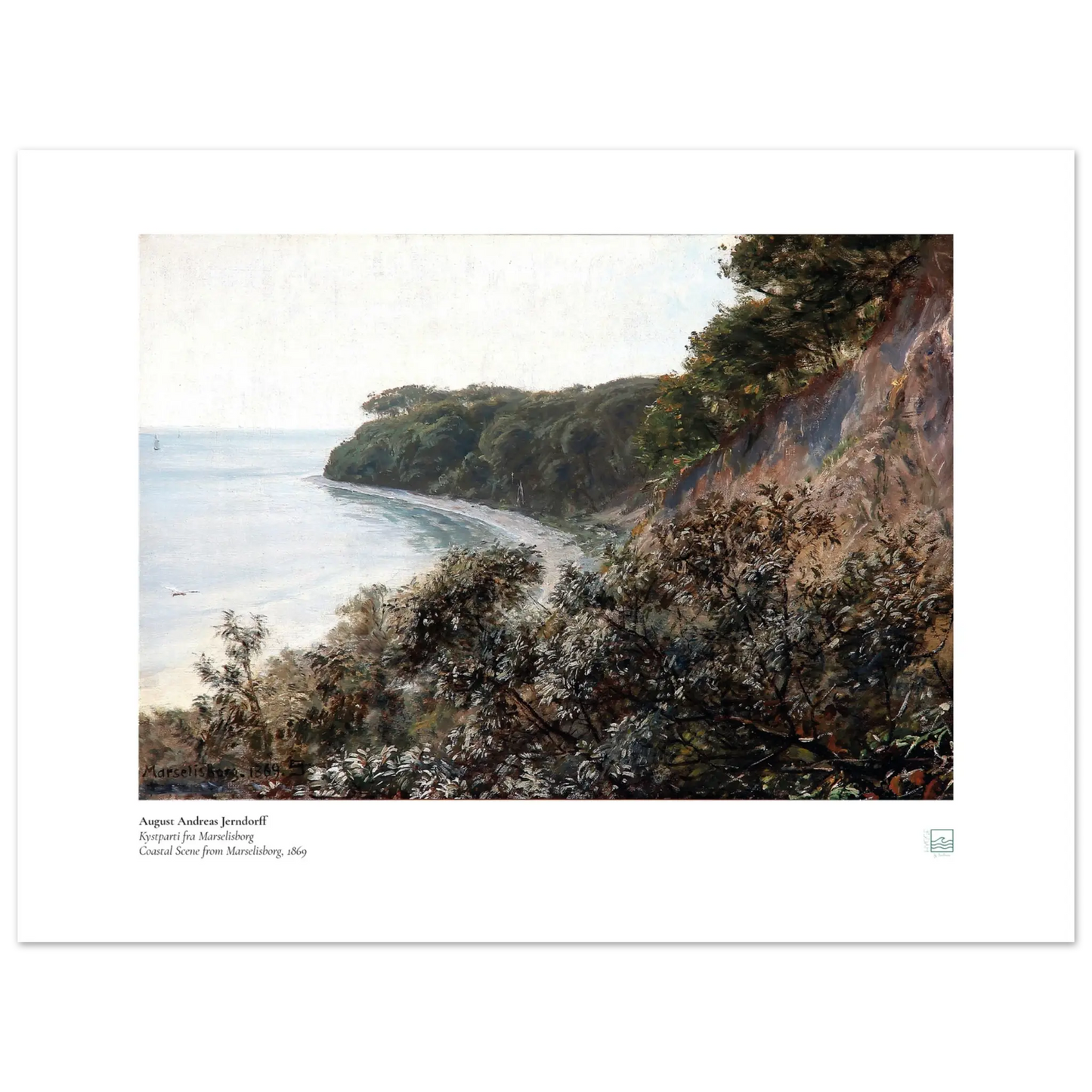 Danish art print with calm coast and Nordic light