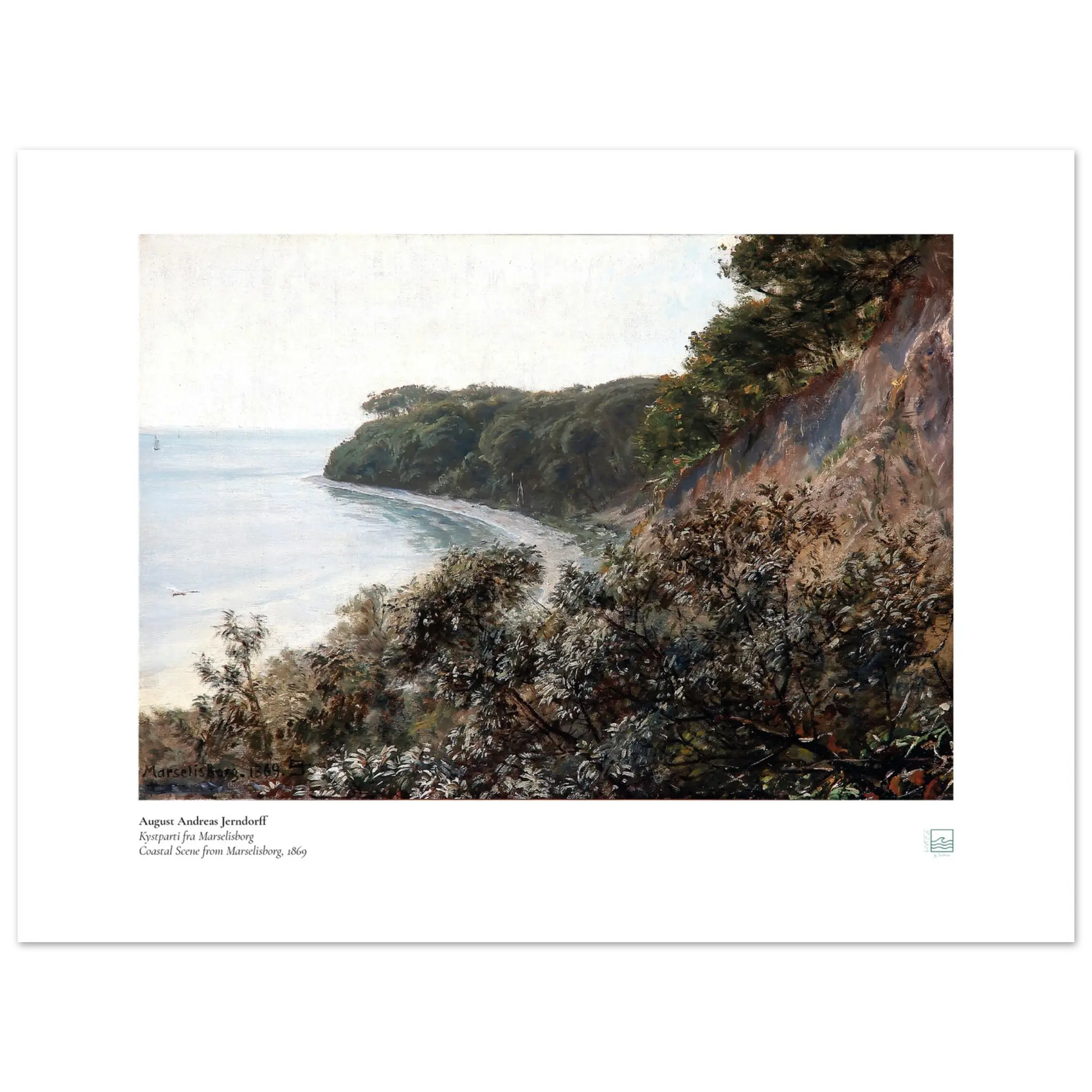Danish art print with calm coast and Nordic light