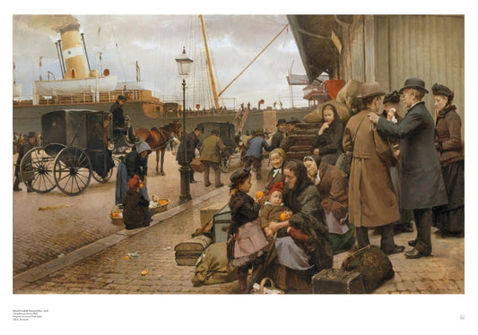 Edvard Petersen - Emigrants at Larsens Plads, Danish art print