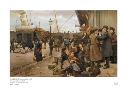 Edvard Petersen - Emigrants at Larsens Plads, Danish art print