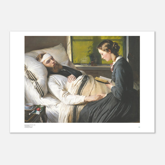 Elisabeth Jerichau Baumann, ‘A Wounded Danish Soldier’ (1865) — Danish history poster with seated soldier in warm, muted tones.