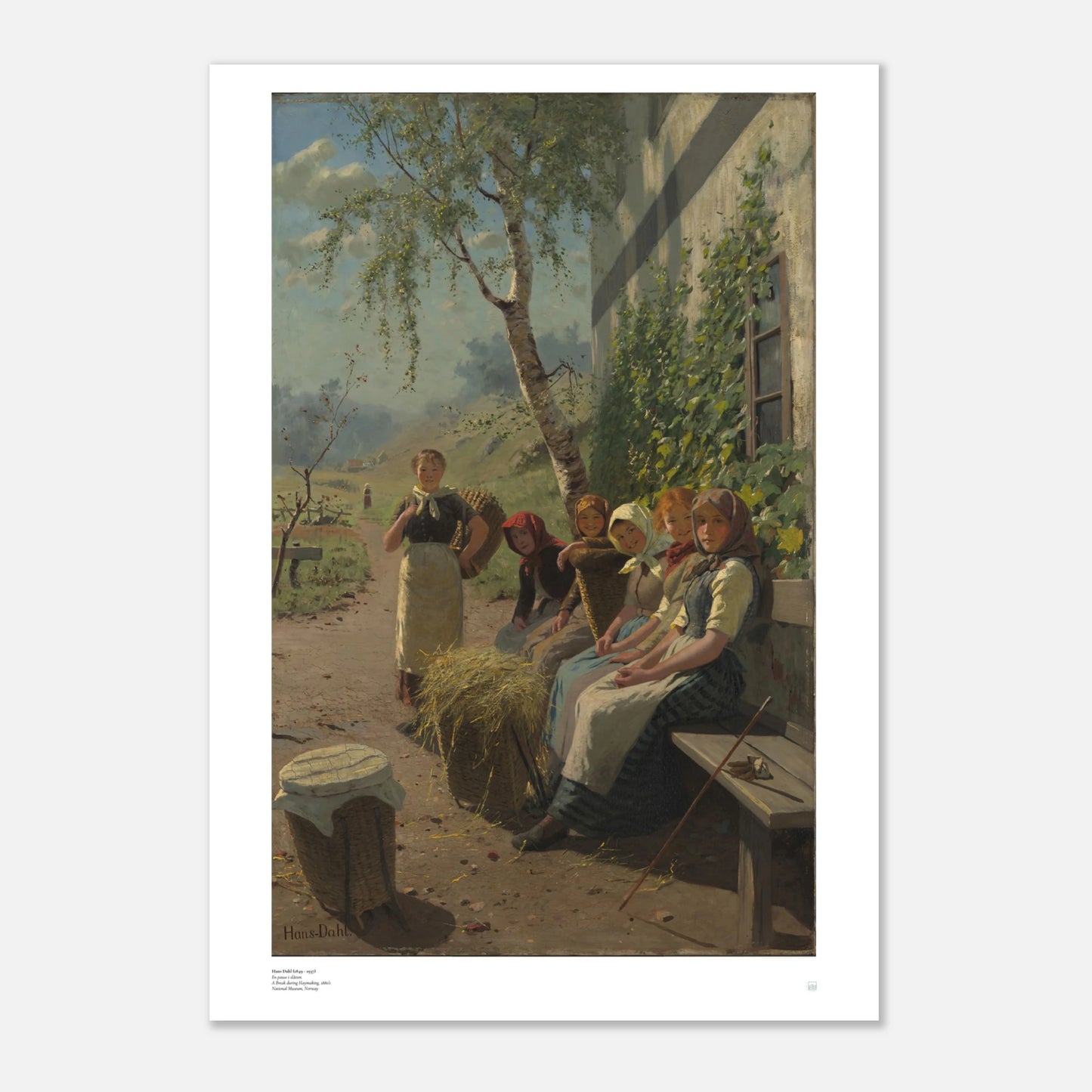 Hans Dahl: A Break in the Haymaking - En Pause i Slåtten norwegian scandinavian art print