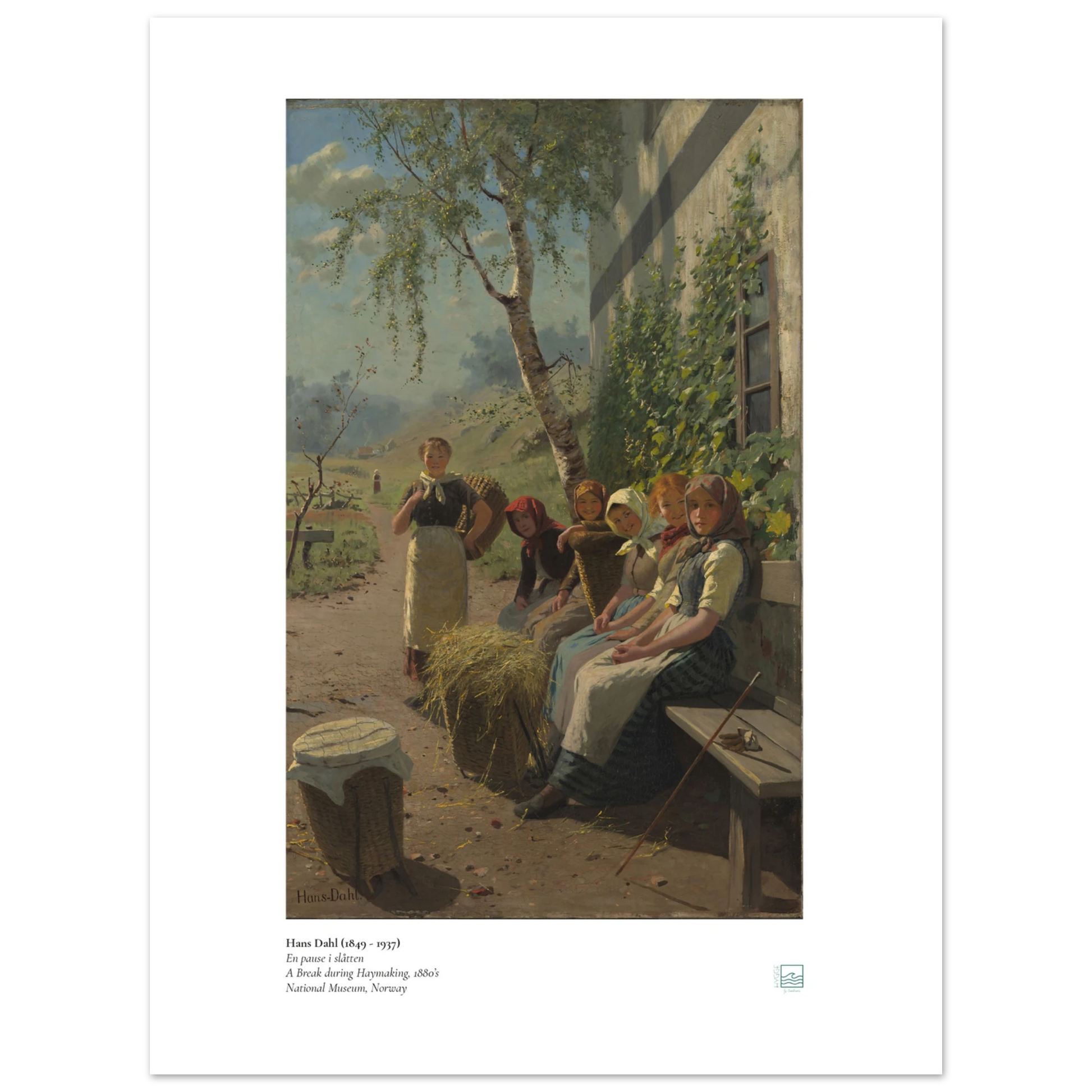 Hans Dahl: A Break in the Haymaking - En Pause i Slåtten norwegian scandinavian art print