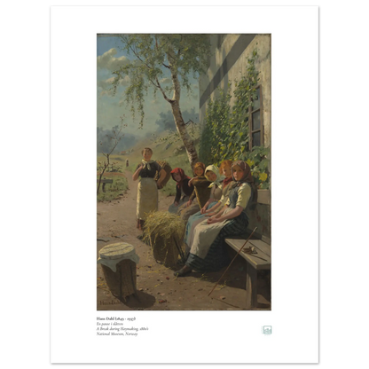 Hans Dahl: A Break in the Haymaking - En Pause i Slåtten norwegian scandinavian art print