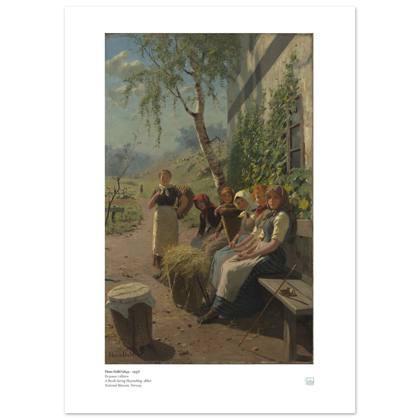 Hans Dahl: A Break in the Haymaking - En Pause i Slåtten norwegian scandinavian art print