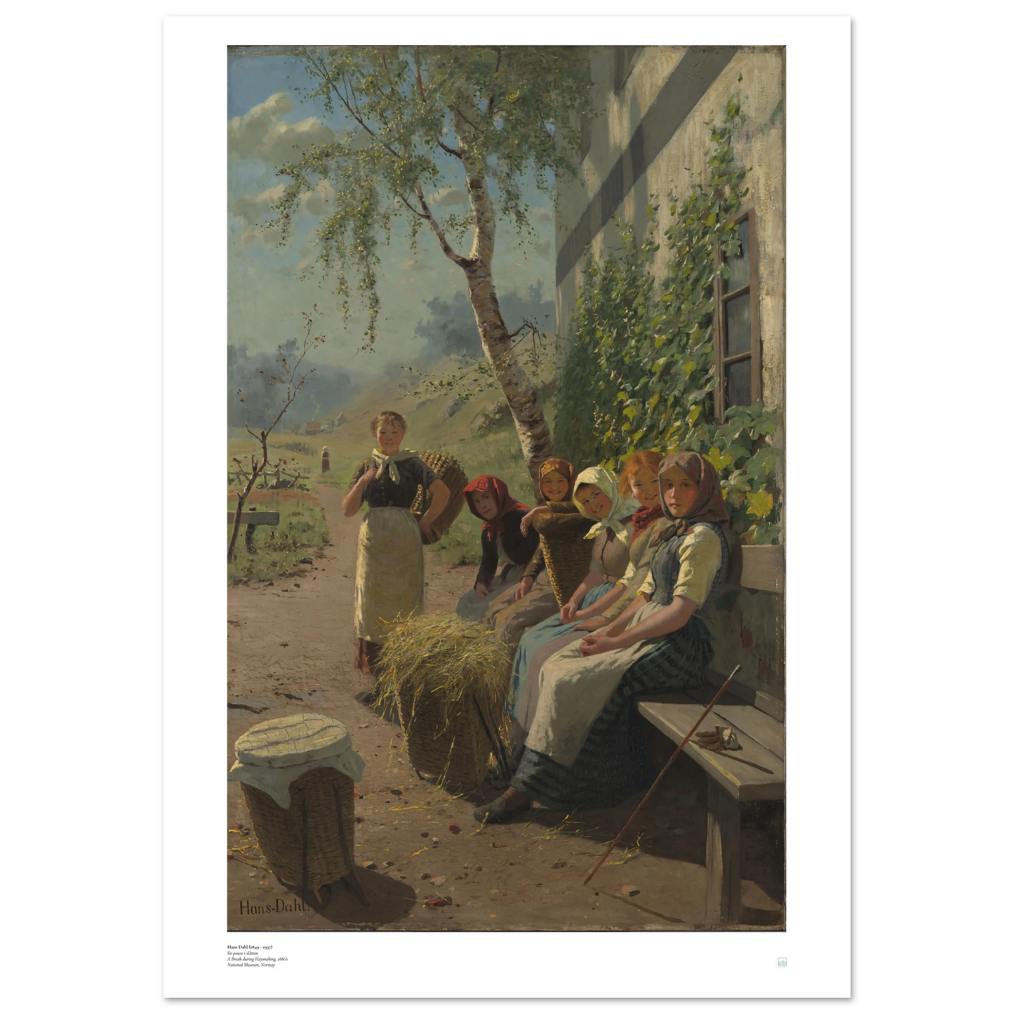 Hans Dahl: A Break in the Haymaking - En Pause i Slåtten norwegian scandinavian art print