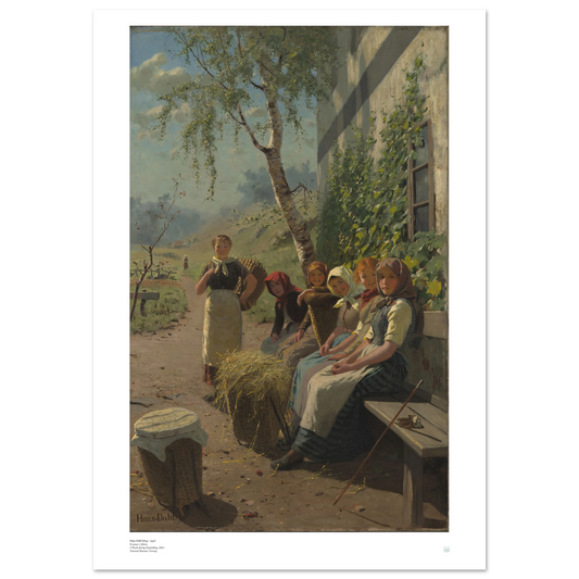 Hans Dahl: A Break in the Haymaking - En Pause i Slåtten norwegian scandinavian art print