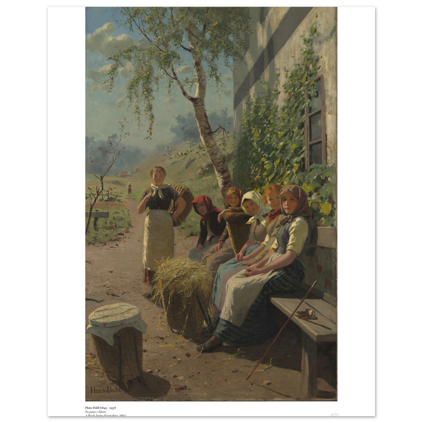 Hans Dahl: A Break in the Haymaking - En Pause i Slåtten norwegian scandinavian art print