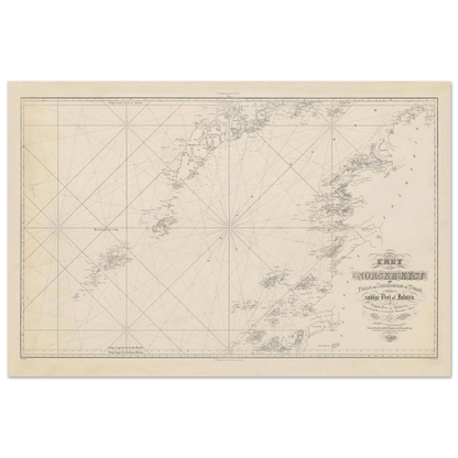 Historical Nordland coast map poster