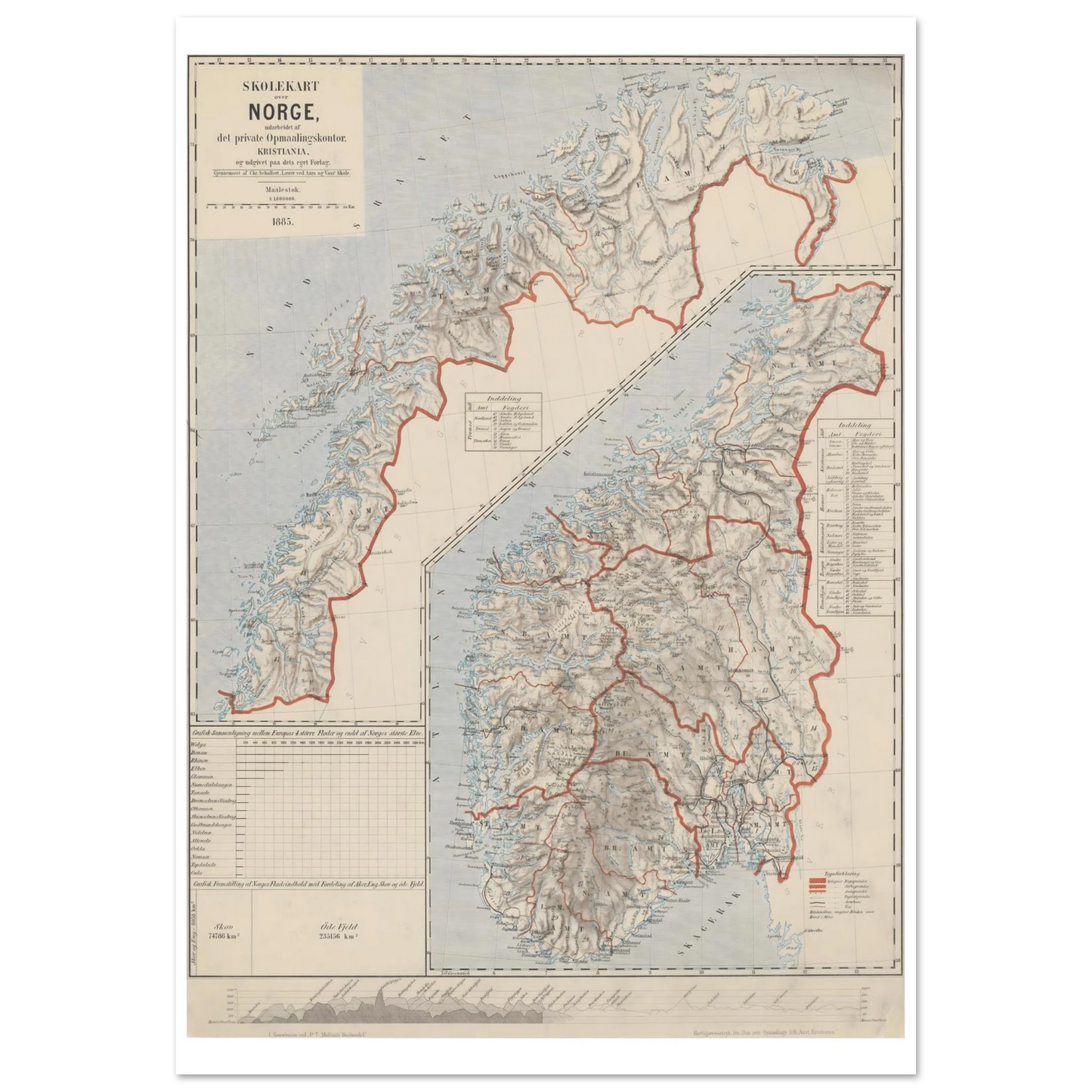 Historical Norway map poster for heritage homes