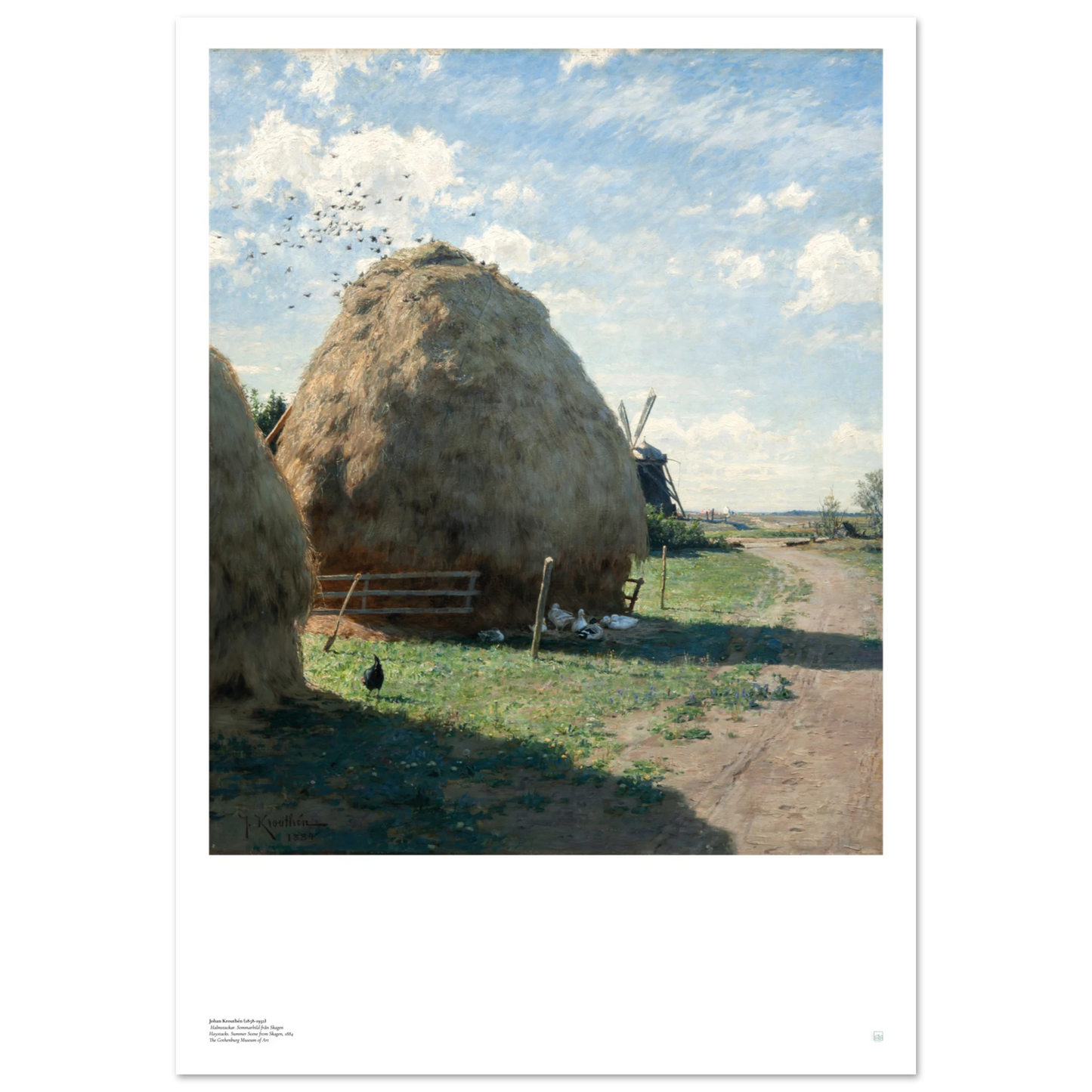Johan Krouthén's masterpiece, Halmstackar. Sommarbild från Skagen (Haystacks: Summer Scene from Skagen, 1884).