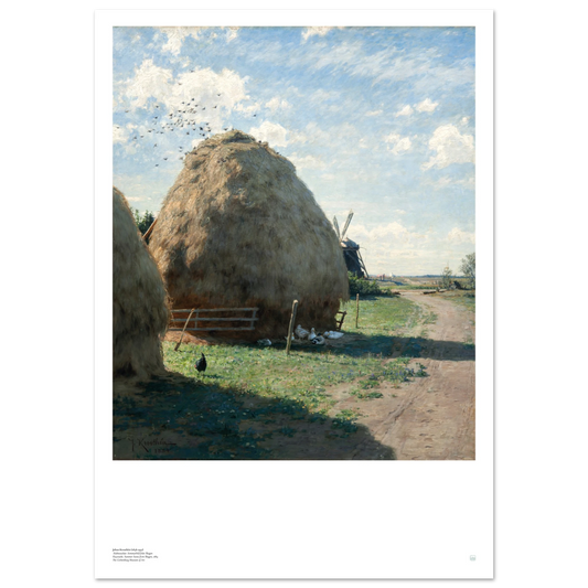 Johan Krouthén's masterpiece, Halmstackar. Sommarbild från Skagen (Haystacks: Summer Scene from Skagen, 1884).