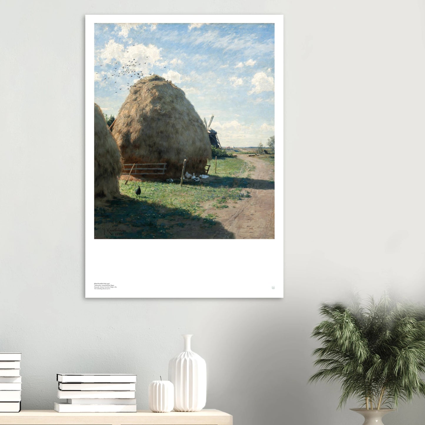 Johan Krouthén's masterpiece, Halmstackar. Sommarbild från Skagen (Haystacks: Summer Scene from Skagen, 1884).