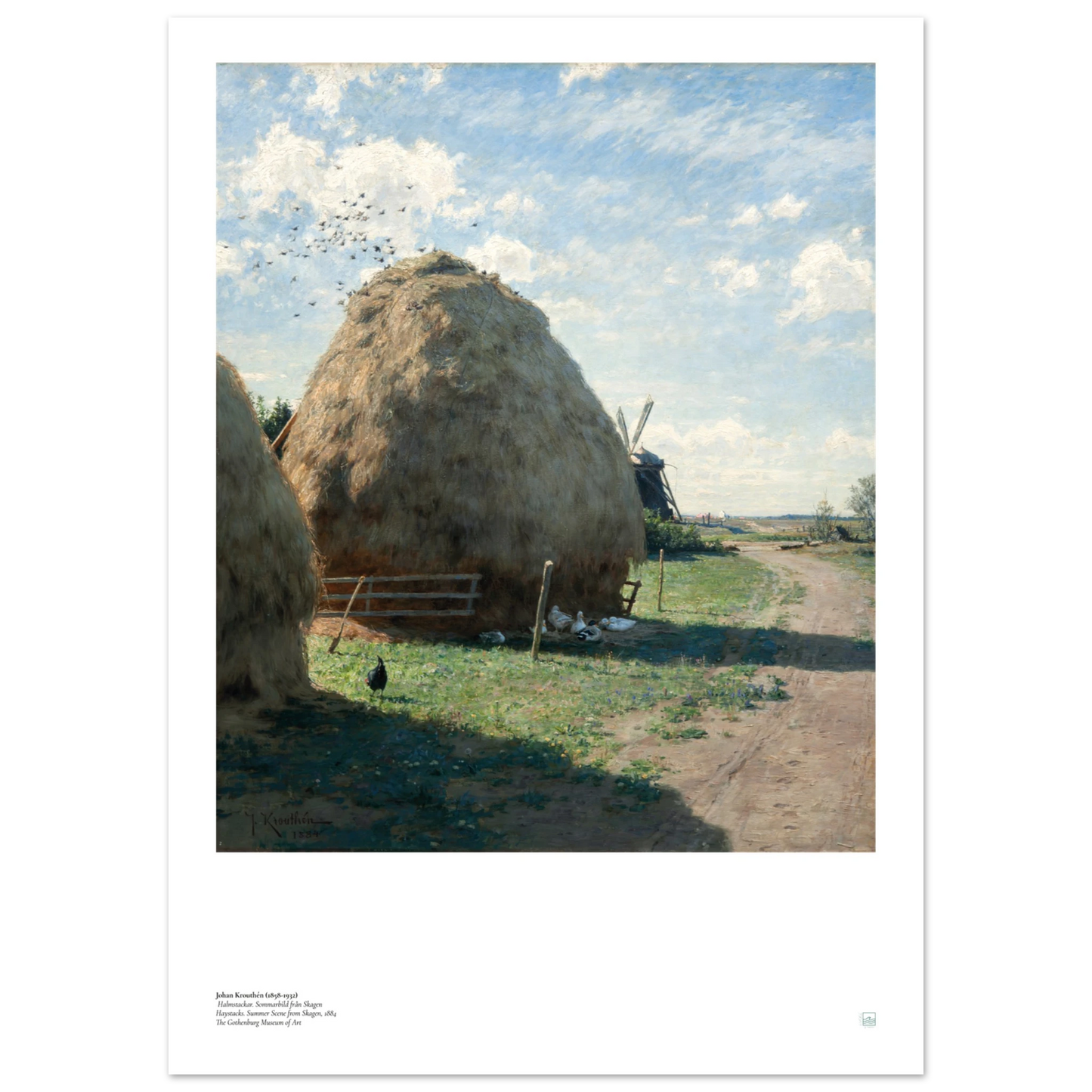 Johan Krouthén's masterpiece, Halmstackar. Sommarbild från Skagen (Haystacks: Summer Scene from Skagen, 1884).