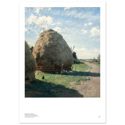 Johan Krouthén's masterpiece, Halmstackar. Sommarbild från Skagen (Haystacks: Summer Scene from Skagen, 1884).