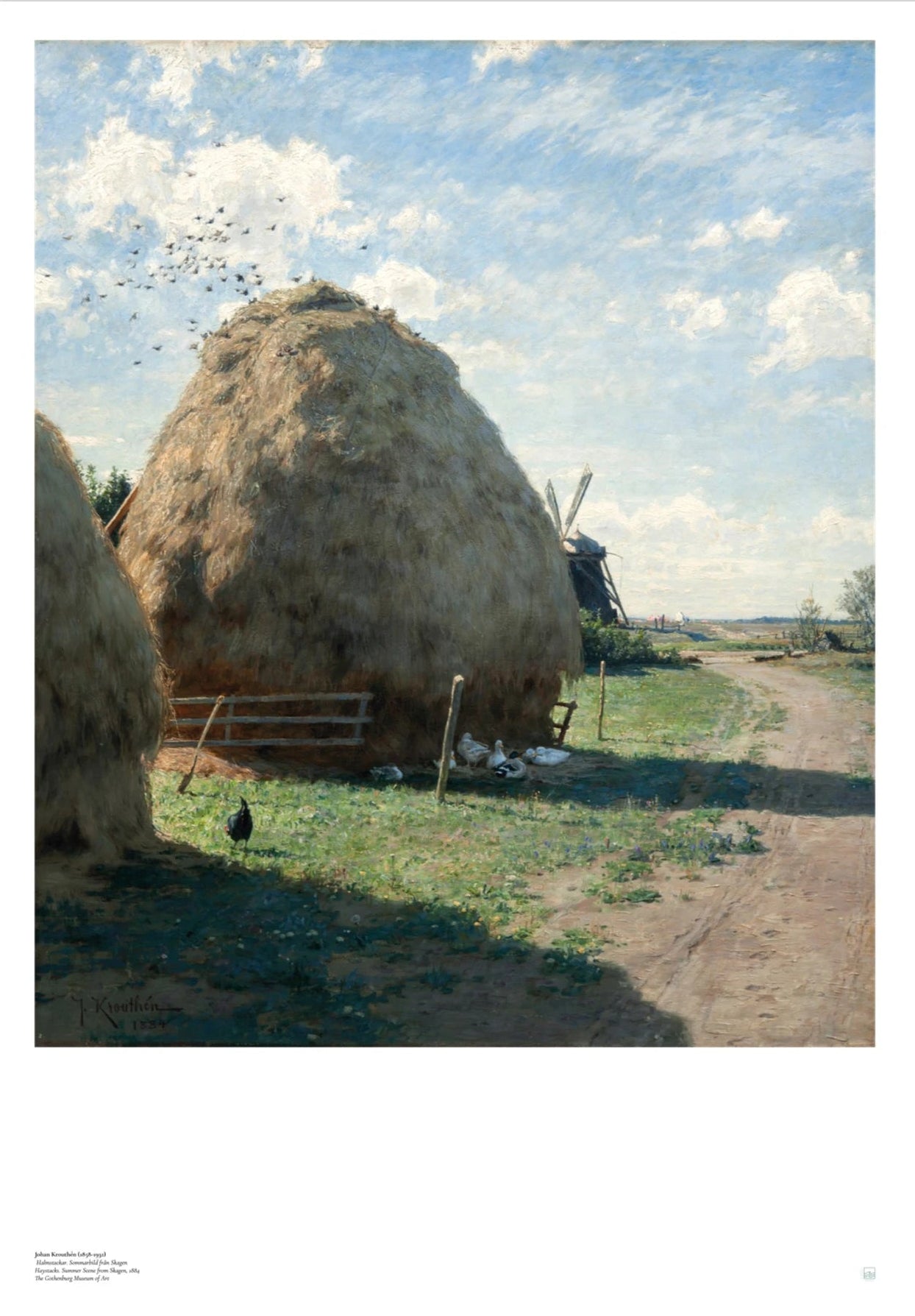 Johan Krouthén's masterpiece, Halmstackar. Sommarbild från Skagen (Haystacks: Summer Scene from Skagen, 1884).