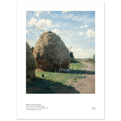 Johan Krouthén's masterpiece, Halmstackar. Sommarbild från Skagen (Haystacks: Summer Scene from Skagen, 1884).