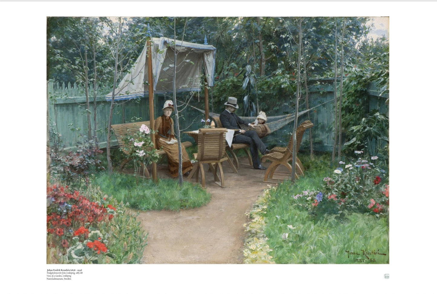 Krouthén, Johan Fredrik: Trädgårdsinteriör från Linköping - Swedish Art Print (Poster)