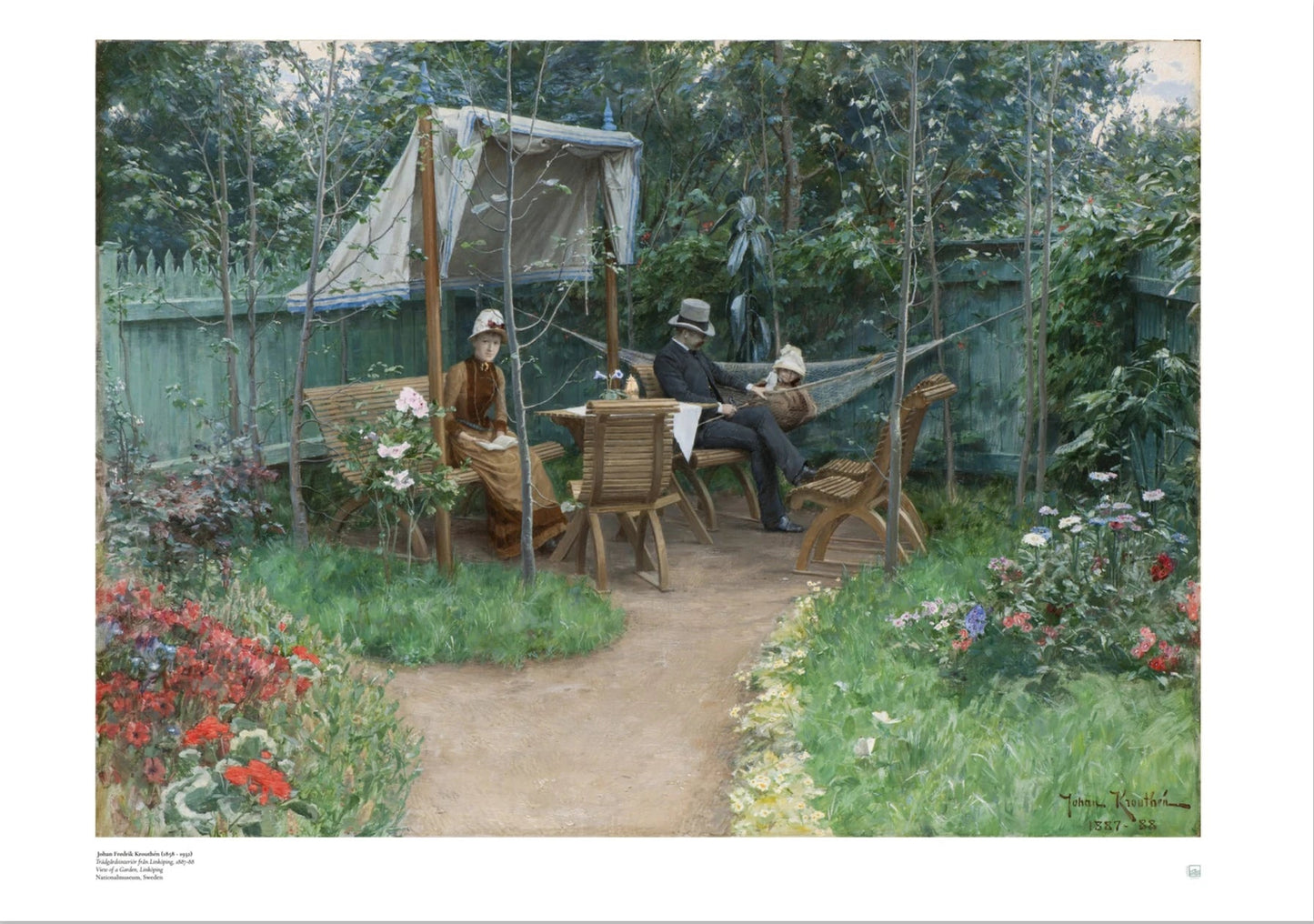 Krouthén, Johan Fredrik: Trädgårdsinteriör från Linköping - Swedish Art Print (Poster)