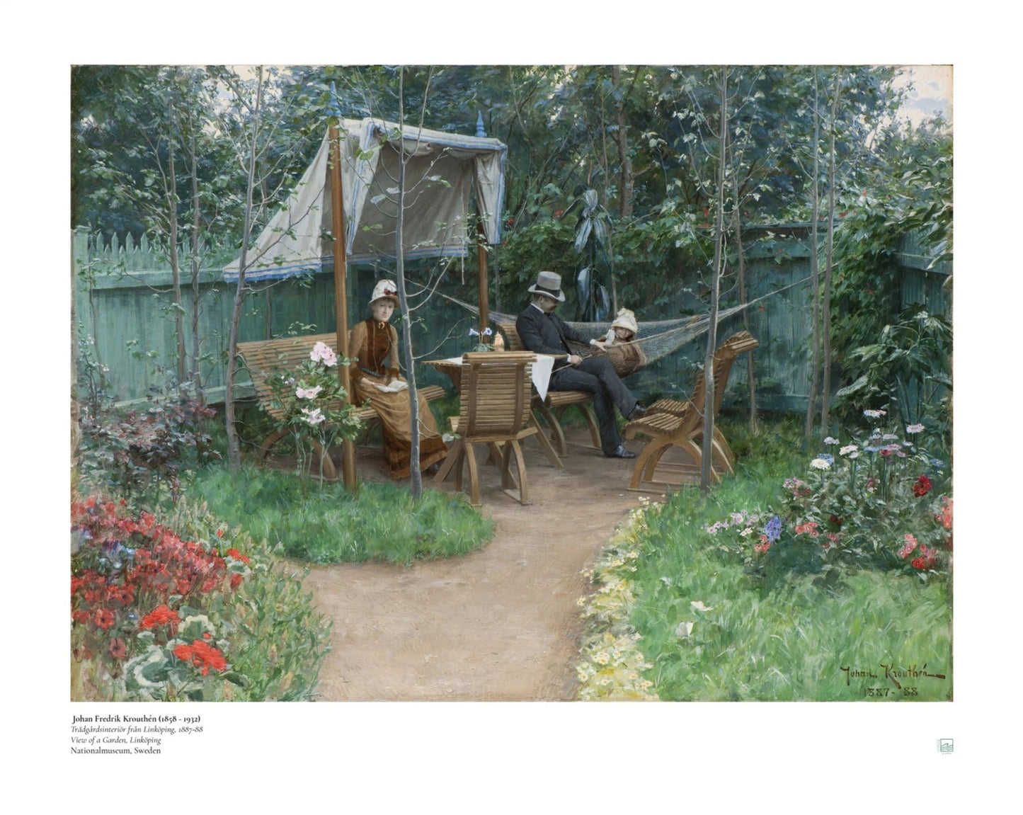 Krouthén, Johan Fredrik: Trädgårdsinteriör från Linköping - Swedish Art Print (Poster)