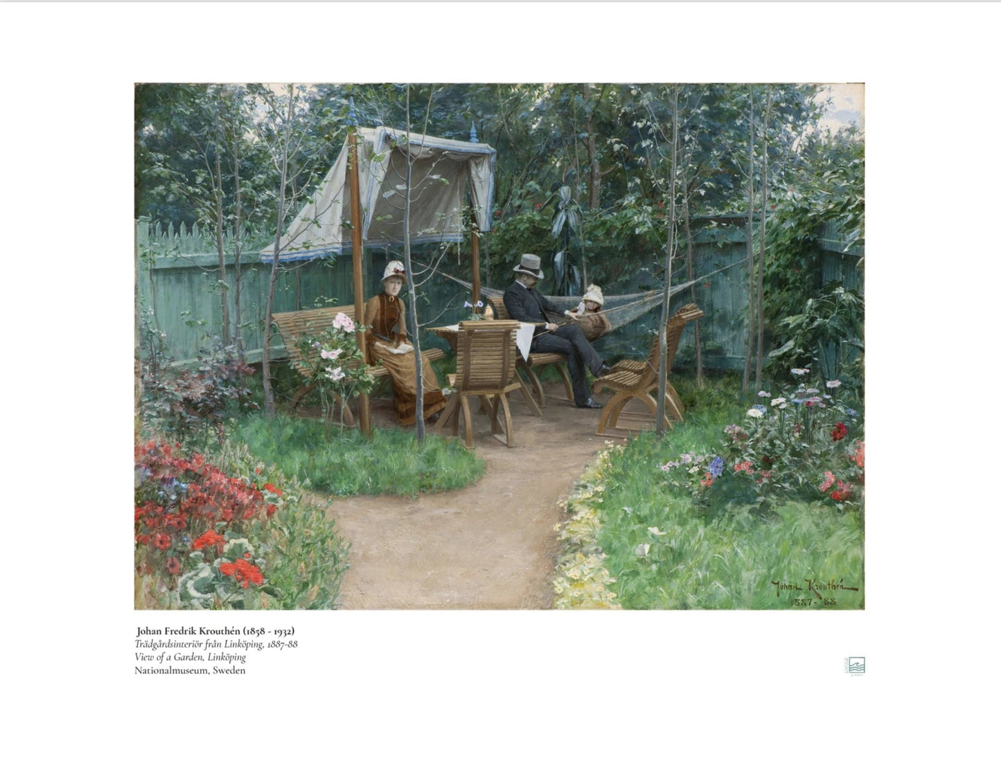 Krouthén, Johan Fredrik: Trädgårdsinteriör från Linköping - Swedish Art Print (Poster)