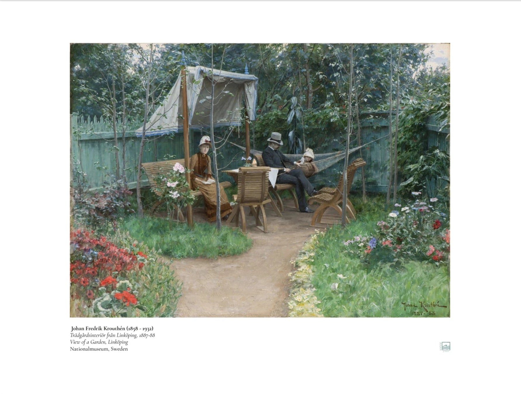 Krouthén, Johan Fredrik: Trädgårdsinteriör från Linköping - Swedish Art Print (Poster)