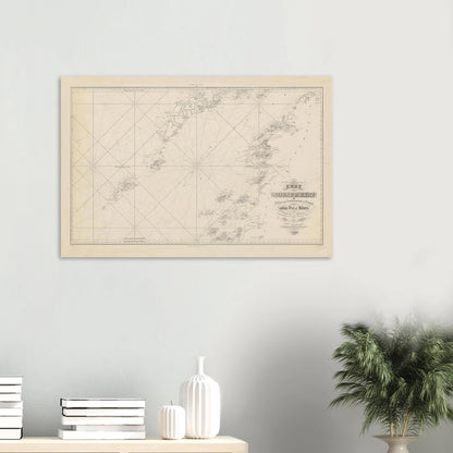 Lofoten and Bodø map print on wall