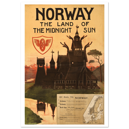 Norway Midnight Sun poster by Othar Holmboe