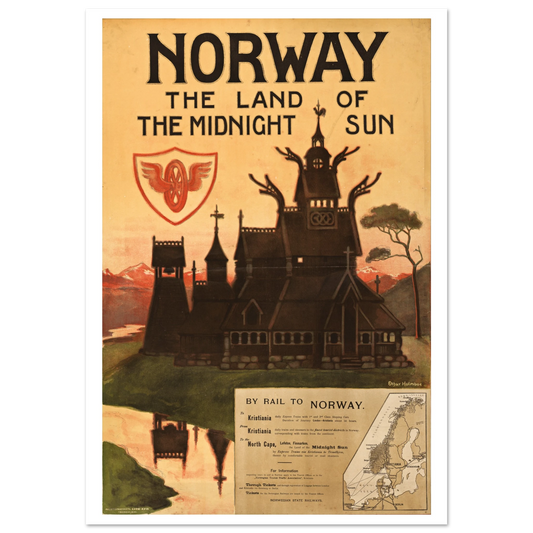 Norway Midnight Sun poster by Othar Holmboe