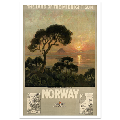 Norway Midnight Sun poster by Thorolf Holmboe