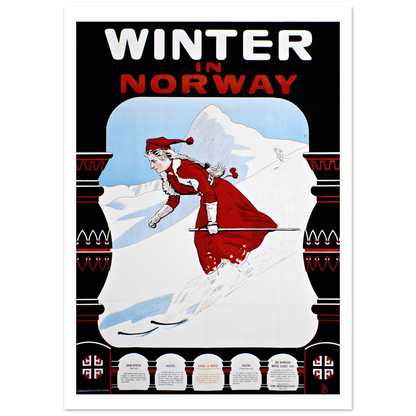 Norway ski wall art with snowy landscape