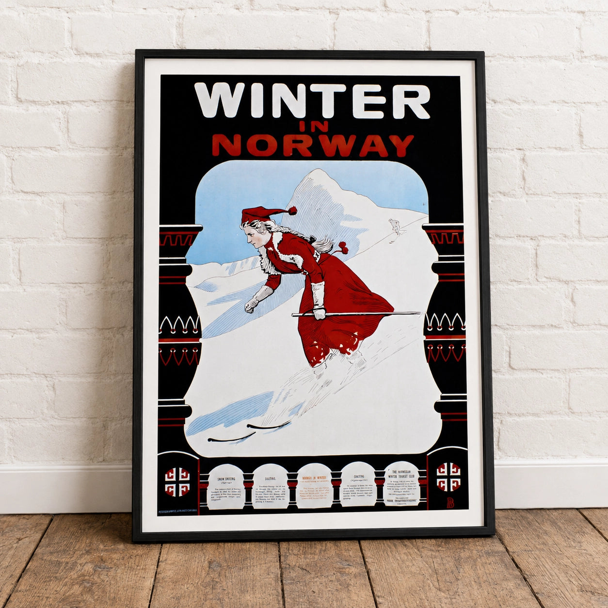 Vinter i Norge Plakat – Andreas Bloch Skireiseplakat