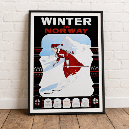 Vinter i Norge Plakat – Andreas Bloch Skireiseplakat
